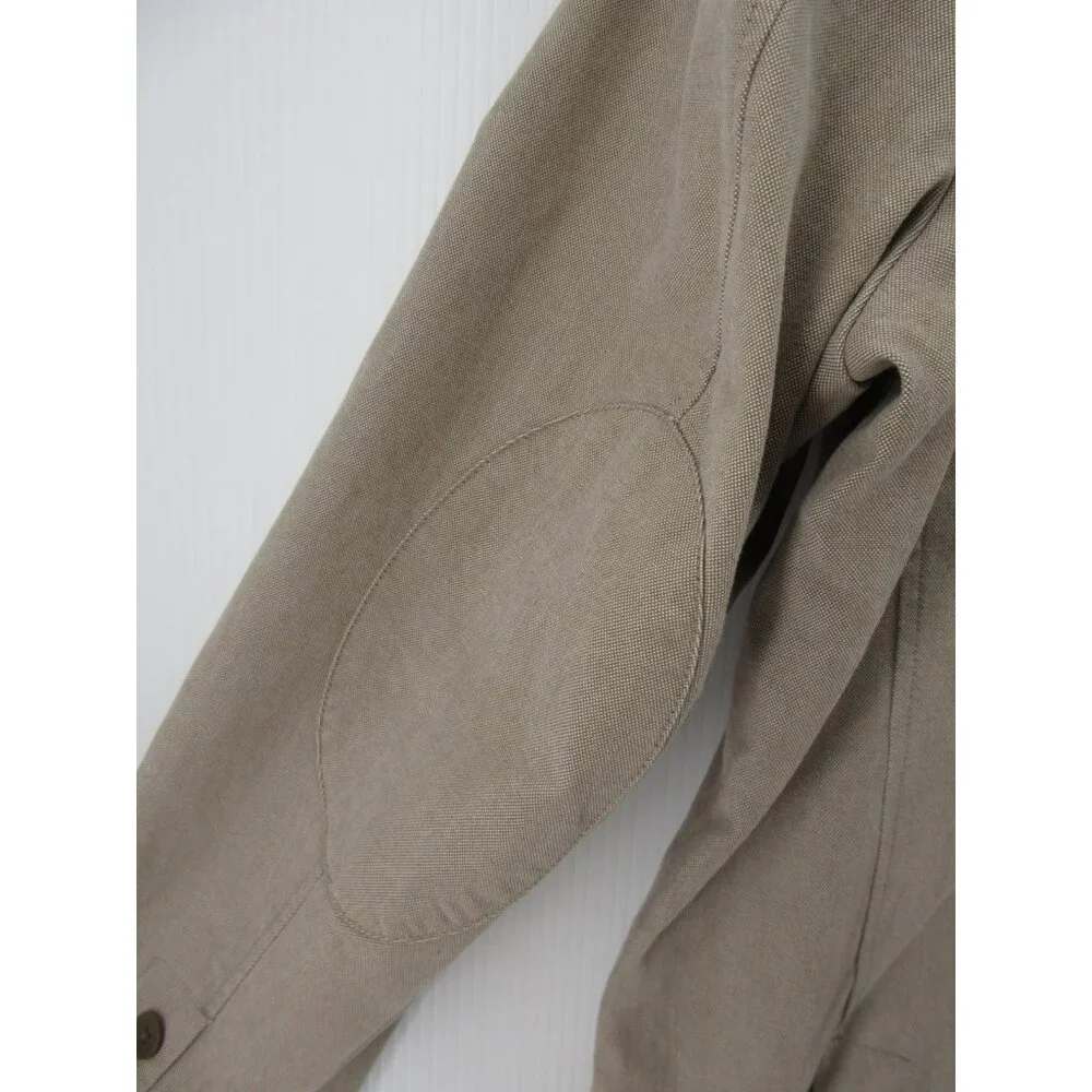 LL Bean Sport Coat 44 Taupe Field Blazer Safari Utility Jacket Canvas